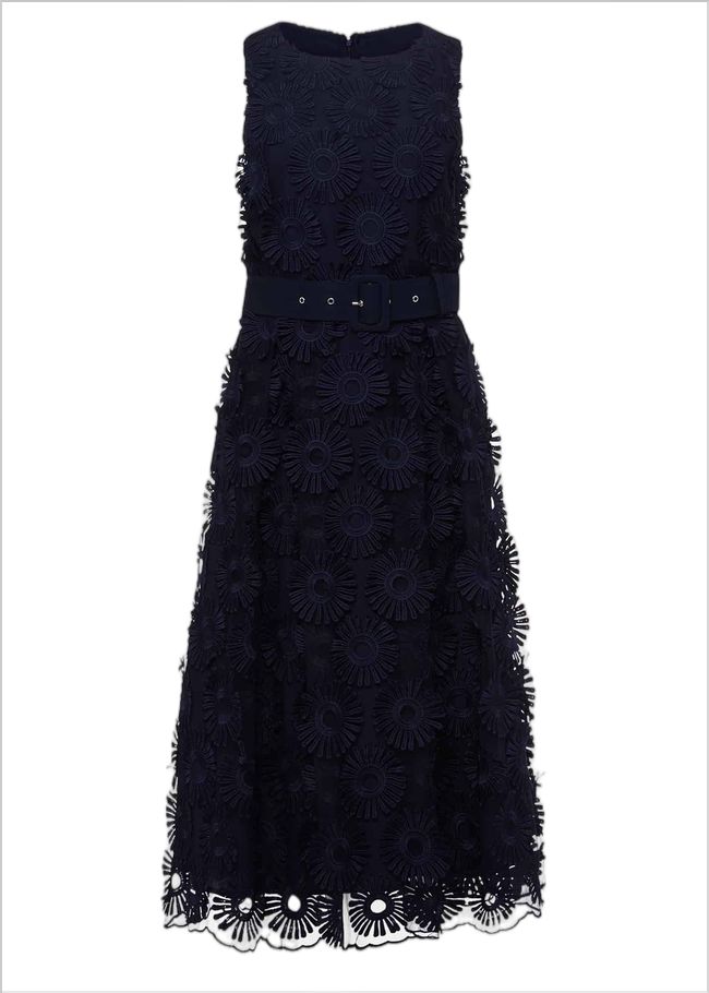  Flossy Lace Midi Dress Navy 221689351