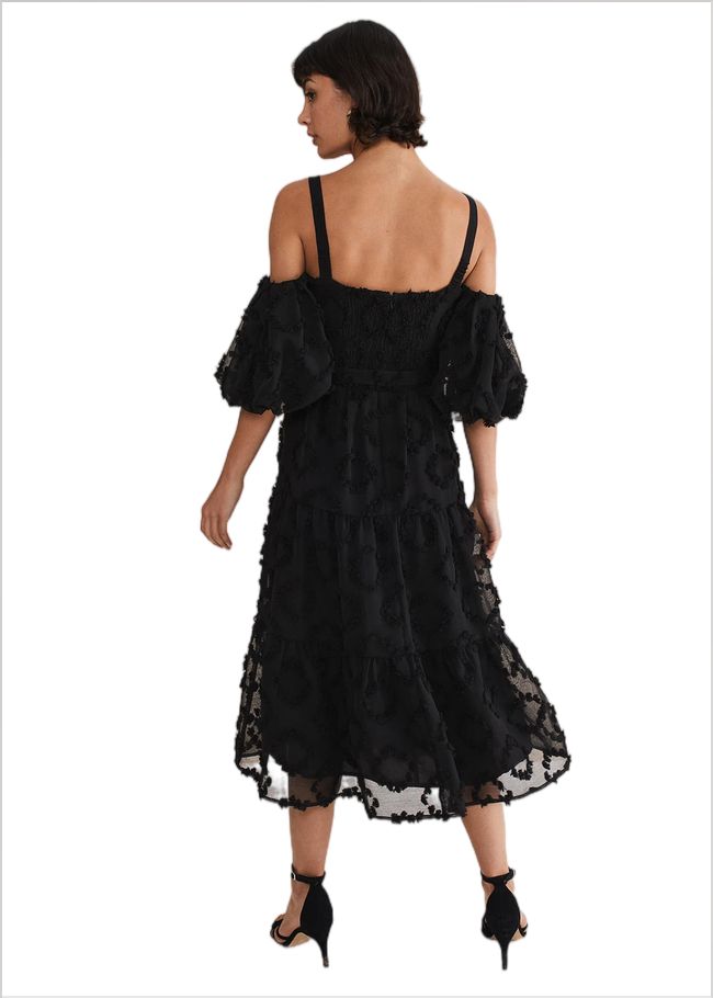  Margarita Off The Shoulder Midaxi Dress Black 221691050