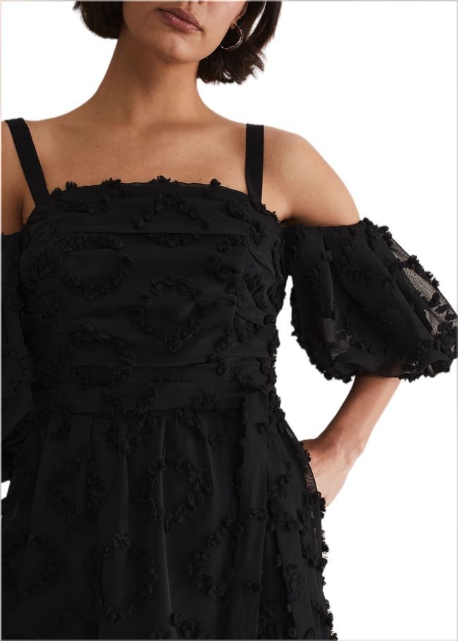  Margarita Off The Shoulder Midaxi Dress Black 221691050