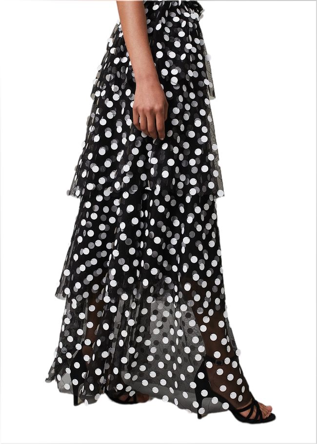  Avianna Sequin Tulle Maxi Dress Black/Ivory 221692230