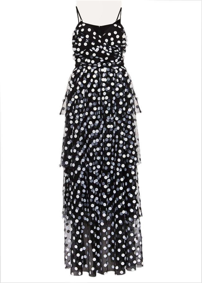  Avianna Sequin Tulle Maxi Dress Black/Ivory 221692230