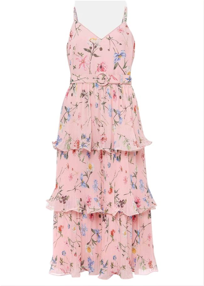  River Floral Tiered Midi Dress Pink/Multi 221693531