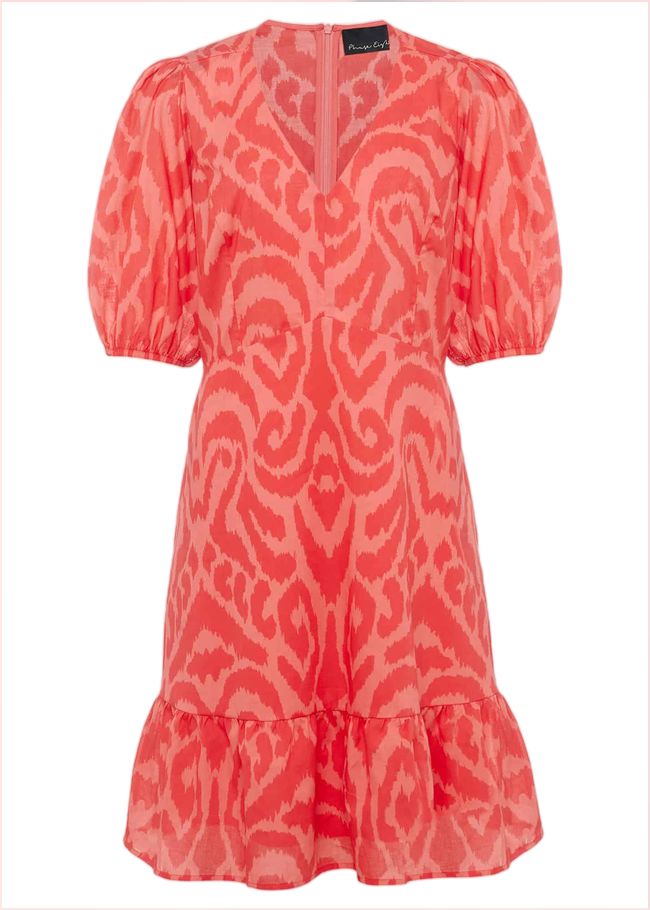  Krystal Cotton Abstract Mini Dress Pink/Red 221699639