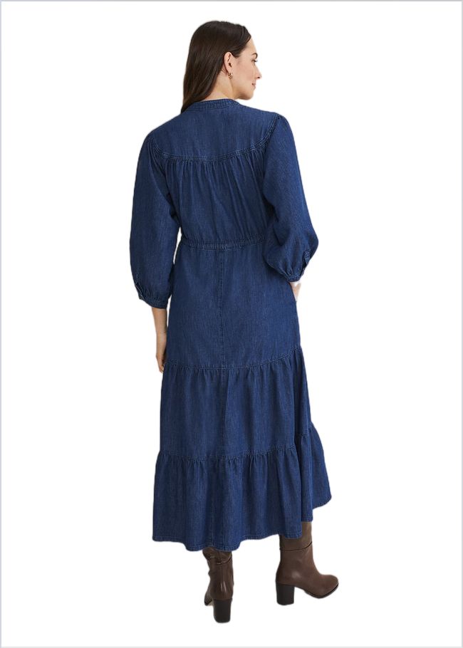  Talulla Tiered Denim Dress Indigo 221700353