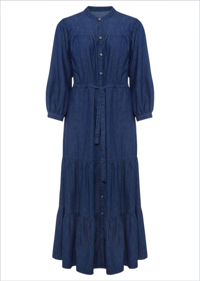  Talulla Tiered Denim Dress Indigo 221700353