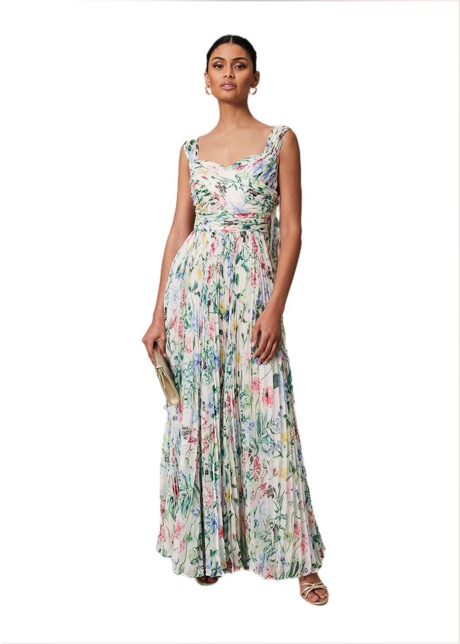  Gretel Floral Pleated Maxi Dress Ivory/Multi 221706931