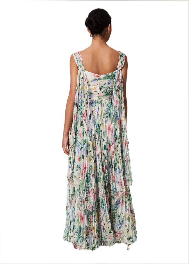  Gretel Floral Pleated Maxi Dress Ivory/Multi 221706931