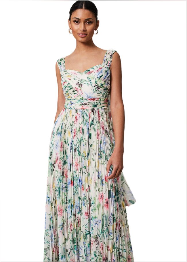  Gretel Floral Pleated Maxi Dress Ivory/Multi 221706931