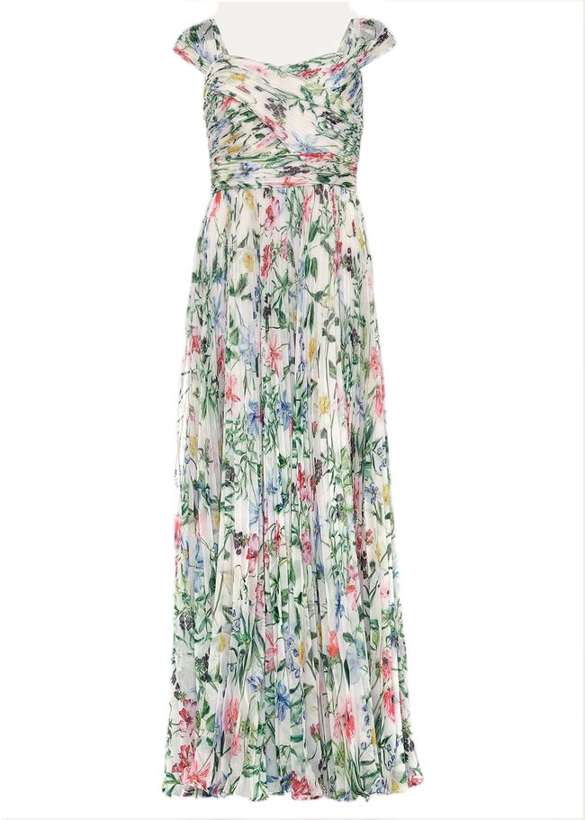  Gretel Floral Pleated Maxi Dress Ivory/Multi 221706931