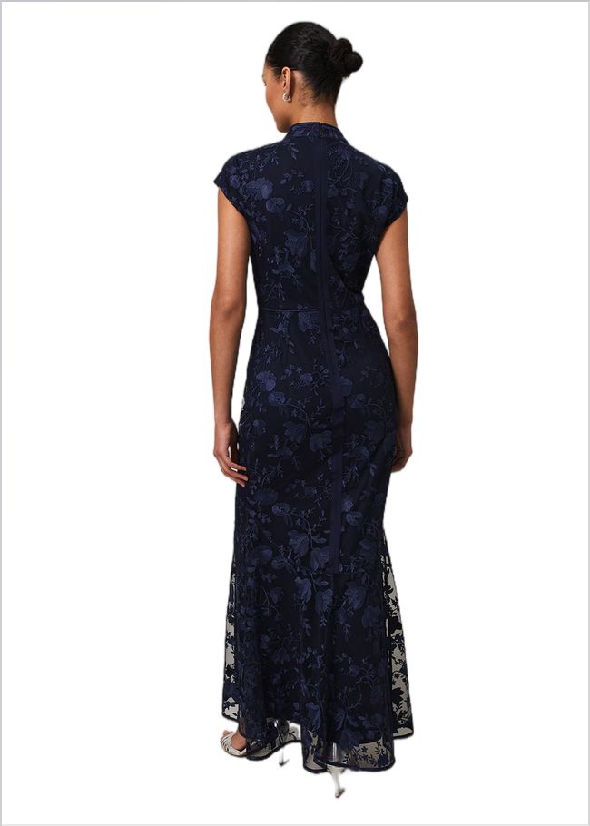  Sofia Embroidered Maxi Dress Navy 221711351