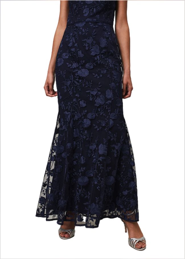  Sofia Embroidered Maxi Dress Navy 221711351