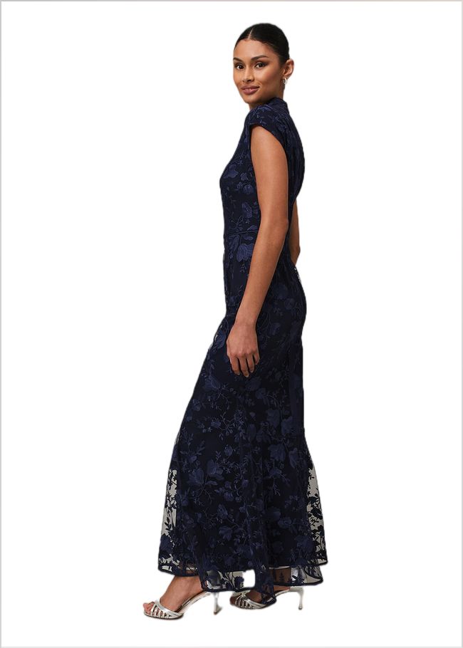  Sofia Embroidered Maxi Dress Navy 221711351