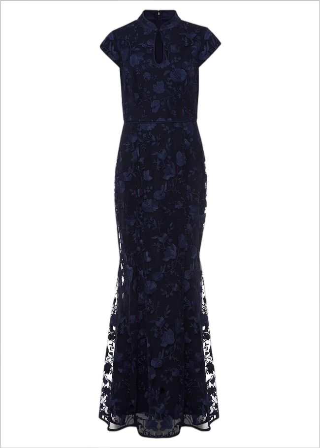  Sofia Embroidered Maxi Dress Navy 221711351