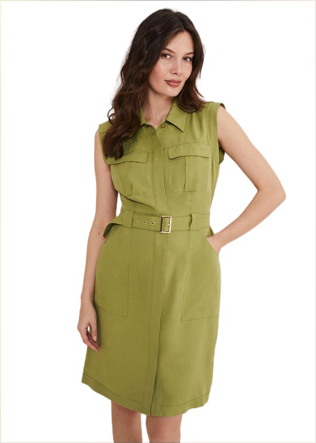  Miruna Utility Shift Dress Khaki 221715507