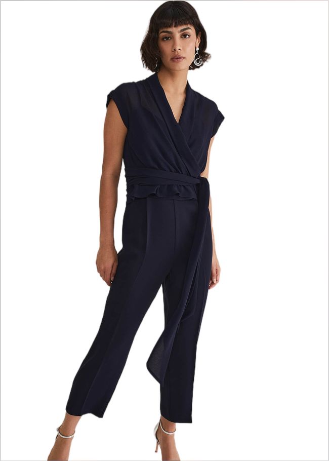  Leonora Chiffon Overlay Jumpsuit Navy 221723351