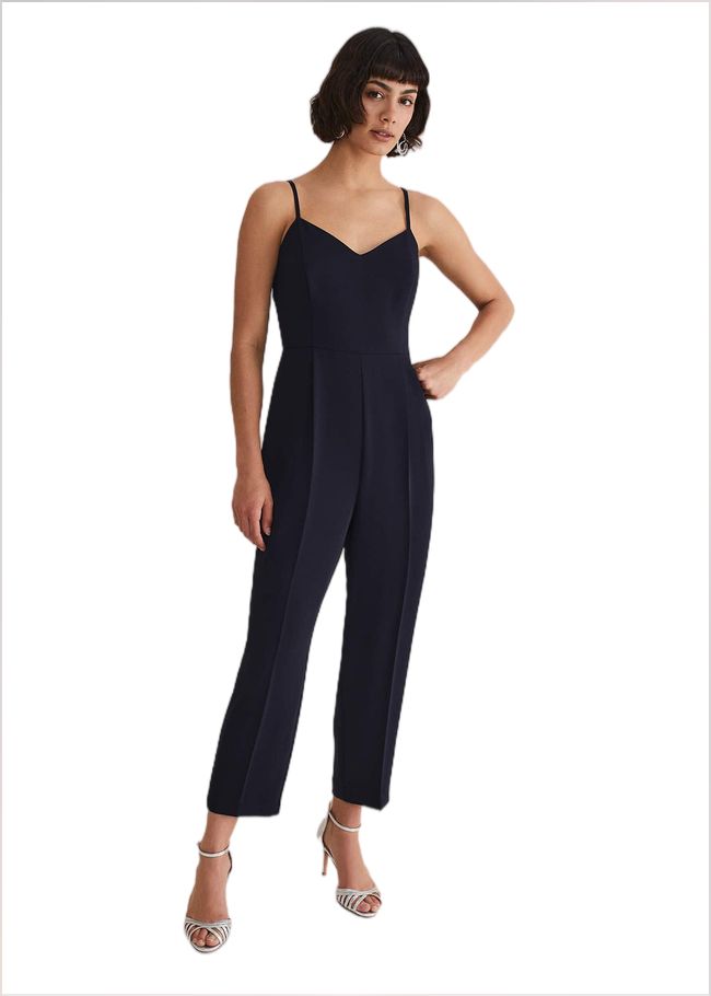  Leonora Chiffon Overlay Jumpsuit Navy 221723351