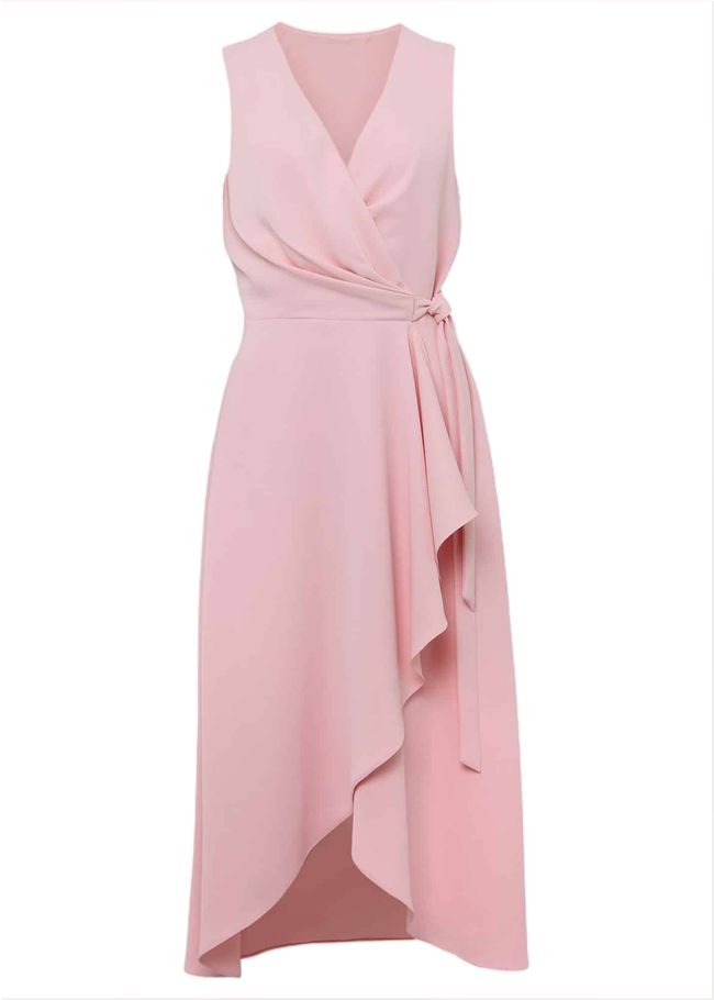  Julissa Sleeveless Ruffle Wrap Midi Dress Soft Pink 221724310