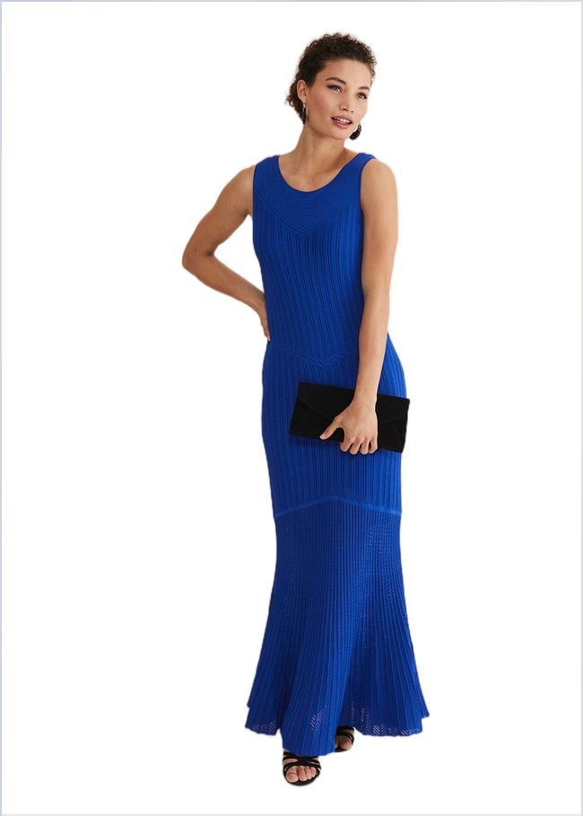  Willow Knitted Pointelle Maxi Dress Cobalt 221726751