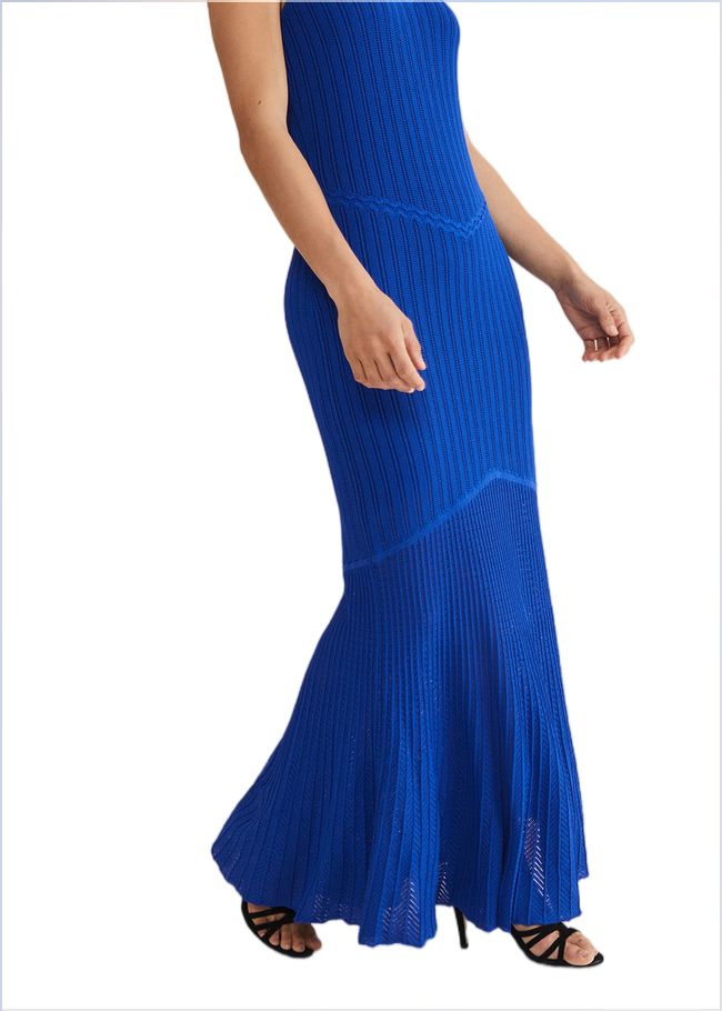  Willow Knitted Pointelle Maxi Dress Cobalt 221726751