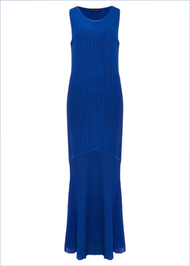  Willow Knitted Pointelle Maxi Dress Cobalt 221726751