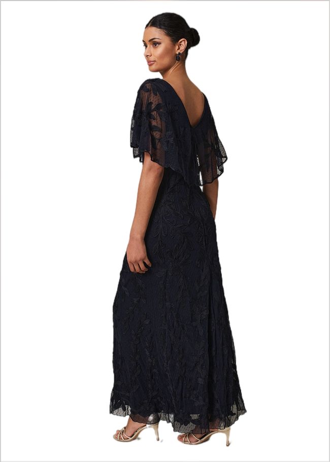  Noelle Navy Tapework Maxi Dress Navy 221737351