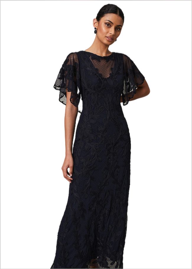  Noelle Navy Tapework Maxi Dress Navy 221737351