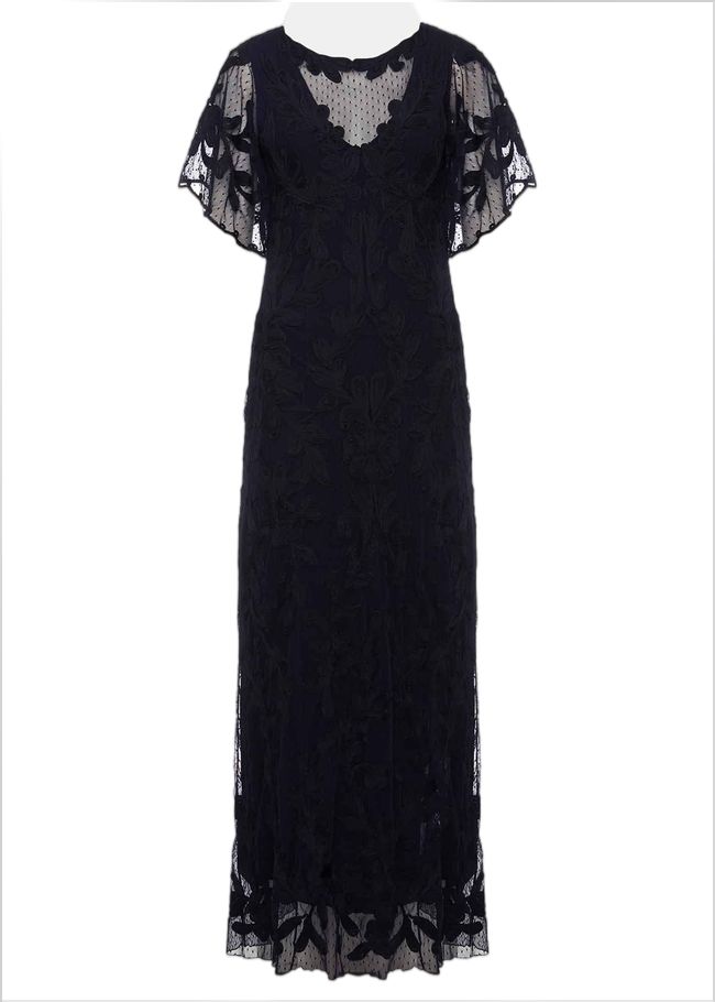  Noelle Navy Tapework Maxi Dress Navy 221737351