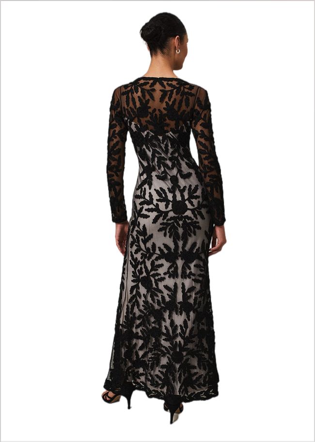  Hermione Tapework Maxi Dress Black/Nude 221738078