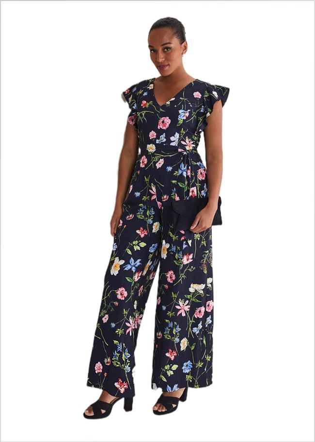  Kallie Floral Wide Leg Jumpsuit Navy/Multi 221743493