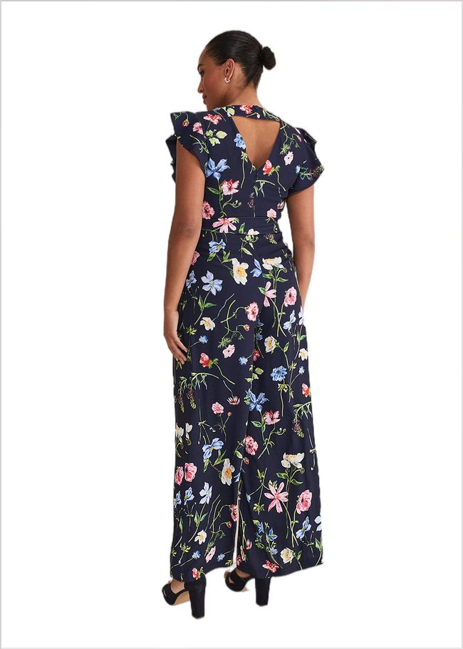  Kallie Floral Wide Leg Jumpsuit Navy/Multi 221743493