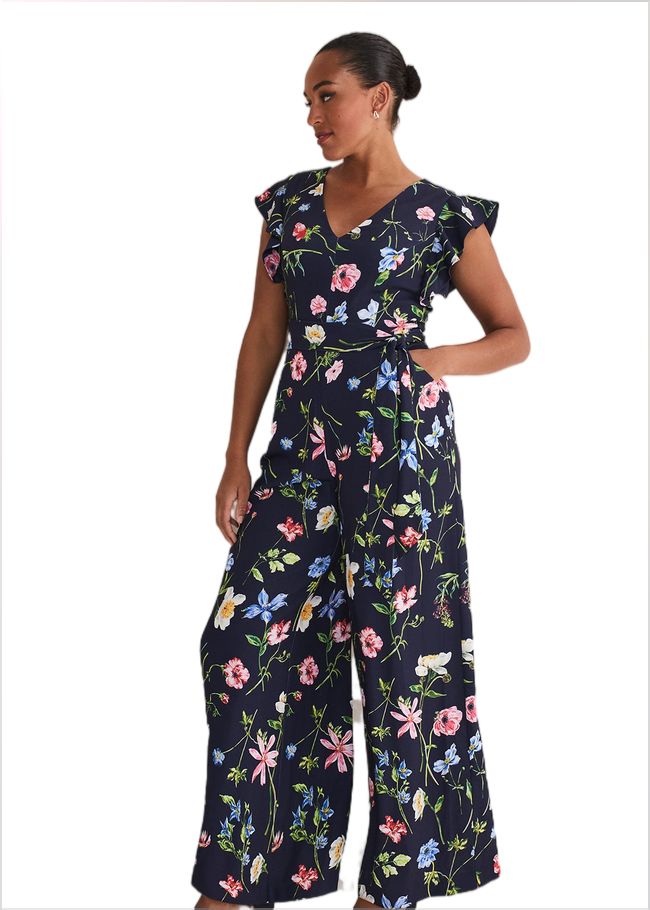  Kallie Floral Wide Leg Jumpsuit Navy/Multi 221743493