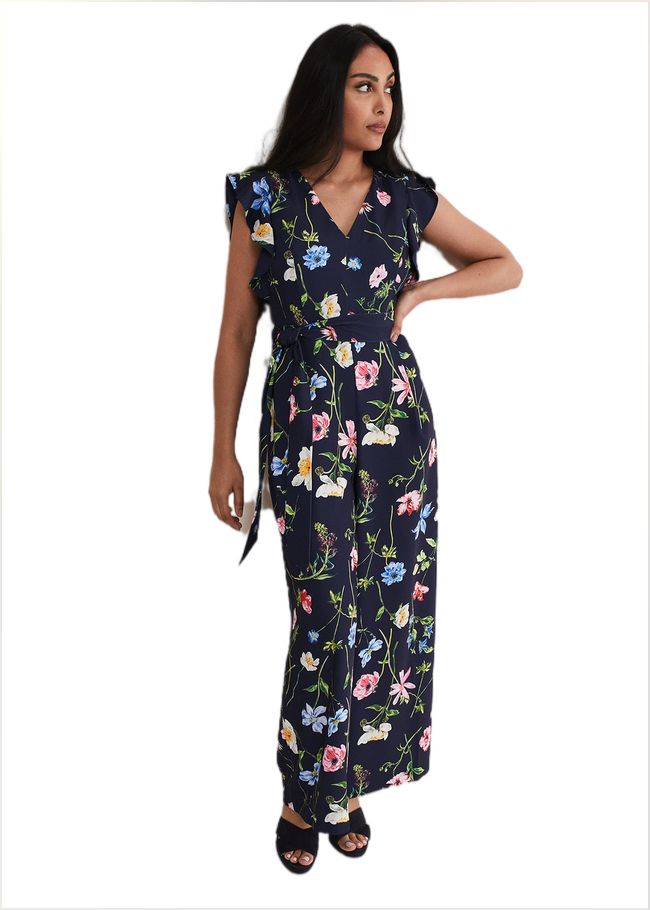  Petite Kallie Floral Wide Leg Jumpsuit Navy/Multi 221744493