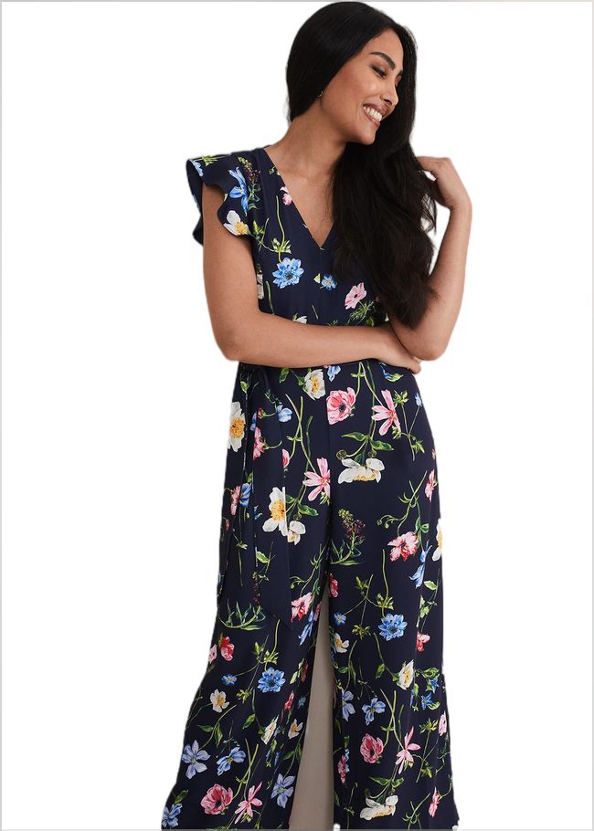  Petite Kallie Floral Wide Leg Jumpsuit Navy/Multi 221744493