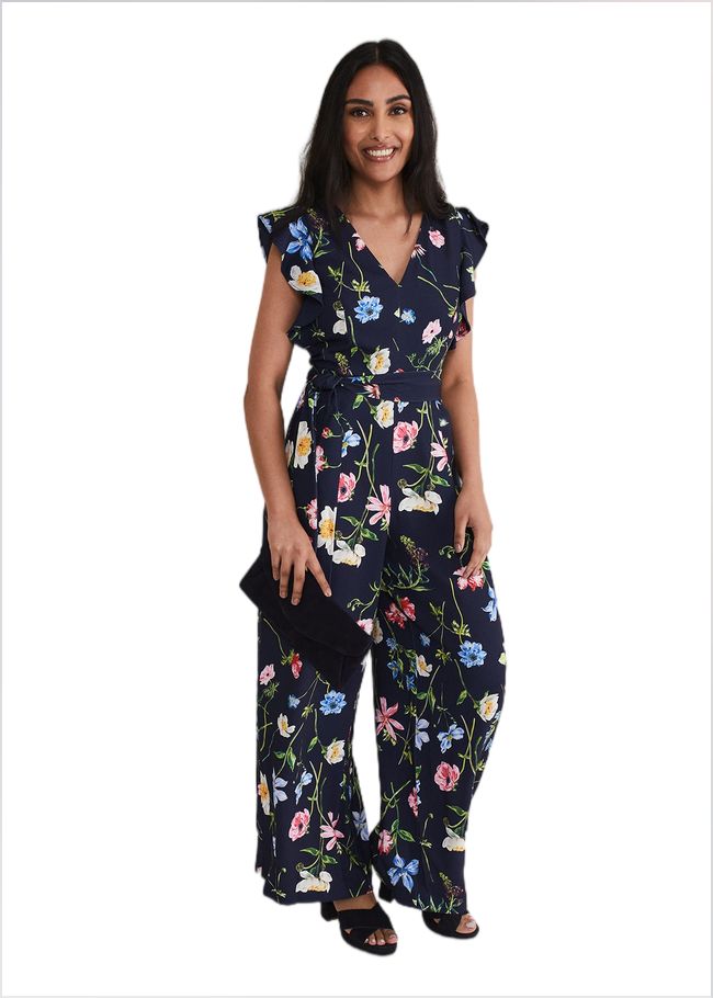  Petite Kallie Floral Wide Leg Jumpsuit Navy/Multi 221744493