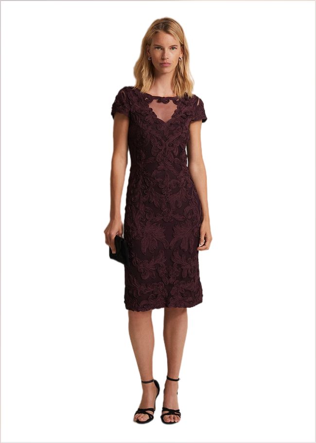  Agatha Berry Tapework Midi Dress Berry 221746720