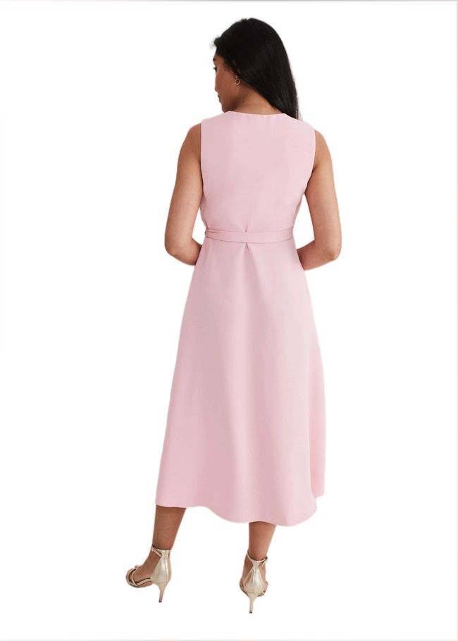  Petite Julissa Sleeveless Ruffle Wrap Midi Dress Soft Pink 221747310