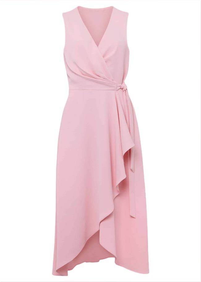  Petite Julissa Sleeveless Ruffle Wrap Midi Dress Soft Pink 221747310