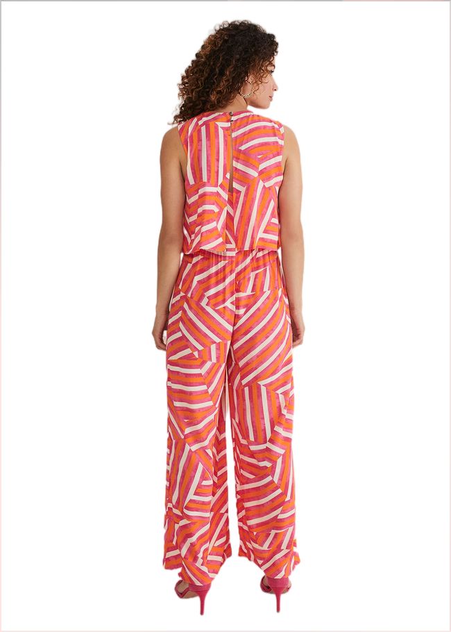  Aubrey Striped Wide Leg Jumpsuit Pink/Orange 221752939