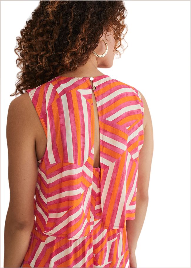  Aubrey Striped Wide Leg Jumpsuit Pink/Orange 221752939