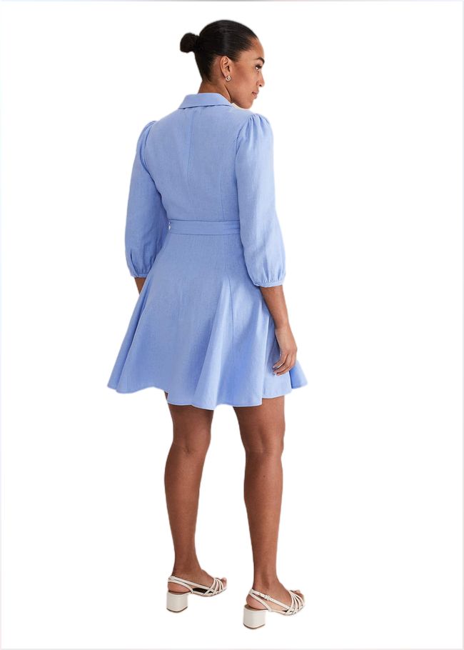  Lucie Linen Shirt Dress Pale Blue 221755409