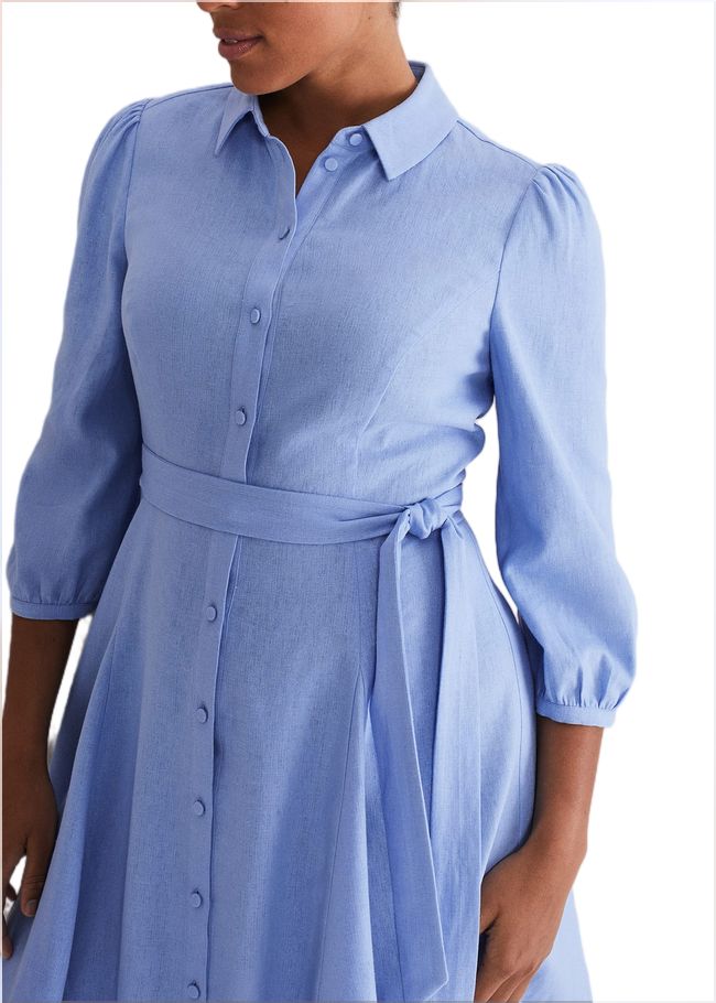  Lucie Linen Shirt Dress Pale Blue 221755409