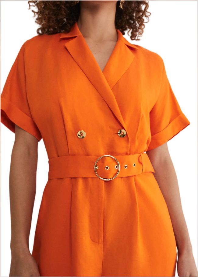  Pria Linen Jumpsuit Orange 221756650