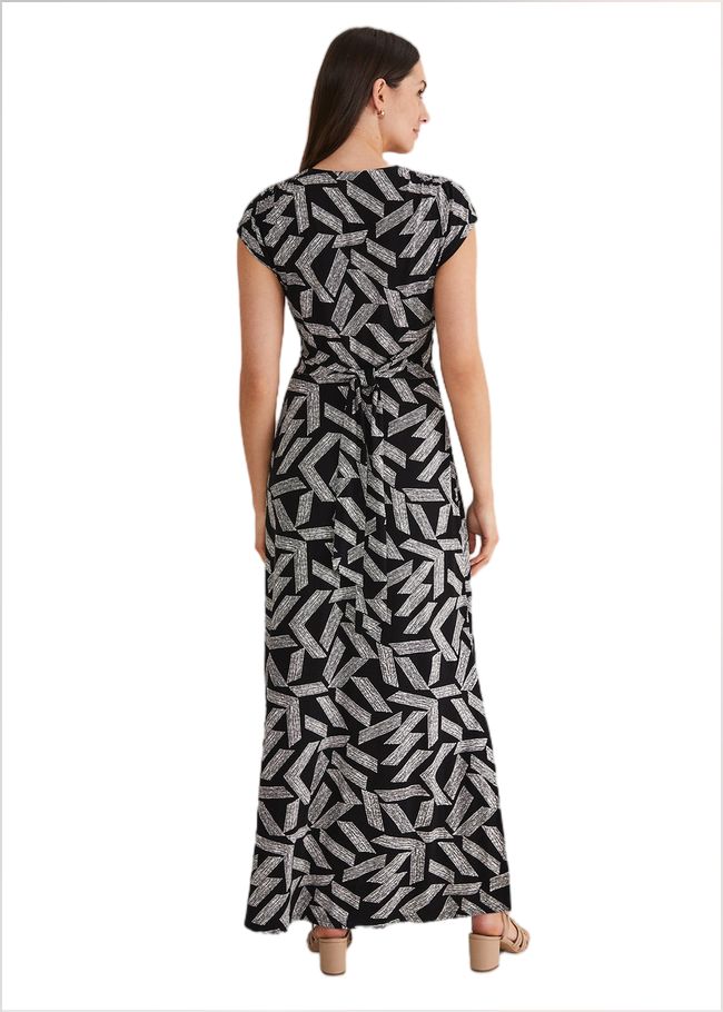  Siobhan Abstract Maxi Dress Black/White 221759725