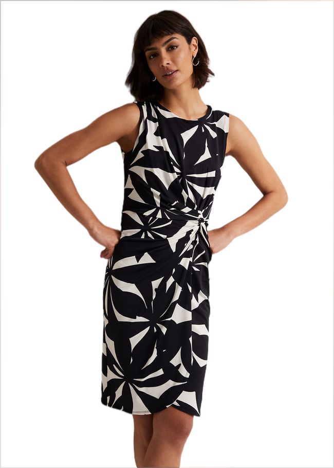  Joanna Bodycon Leaf Dress Navy/Ivory 221762287