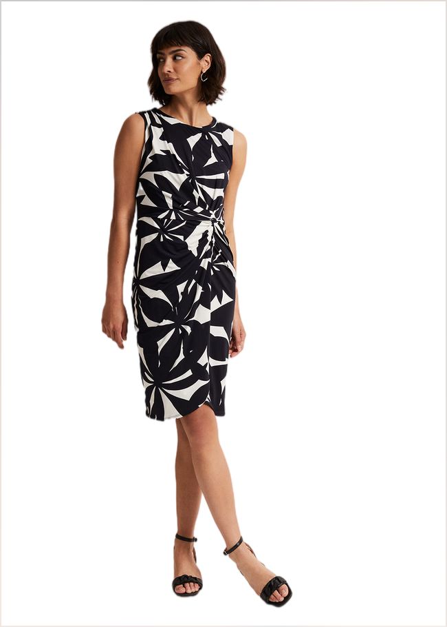  Joanna Bodycon Leaf Dress Navy/Ivory 221762287