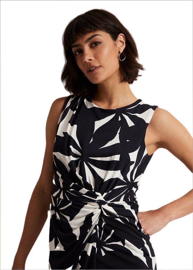  Joanna Bodycon Leaf Dress Navy/Ivory 221762287