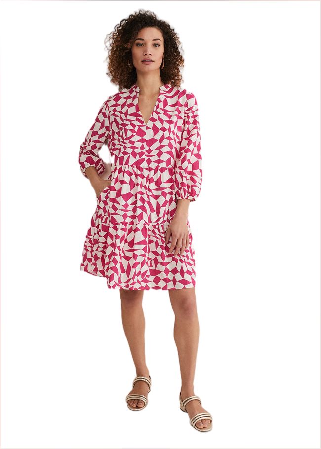  Kesia Pink Geo Swing Mini Dress Pink 221765300