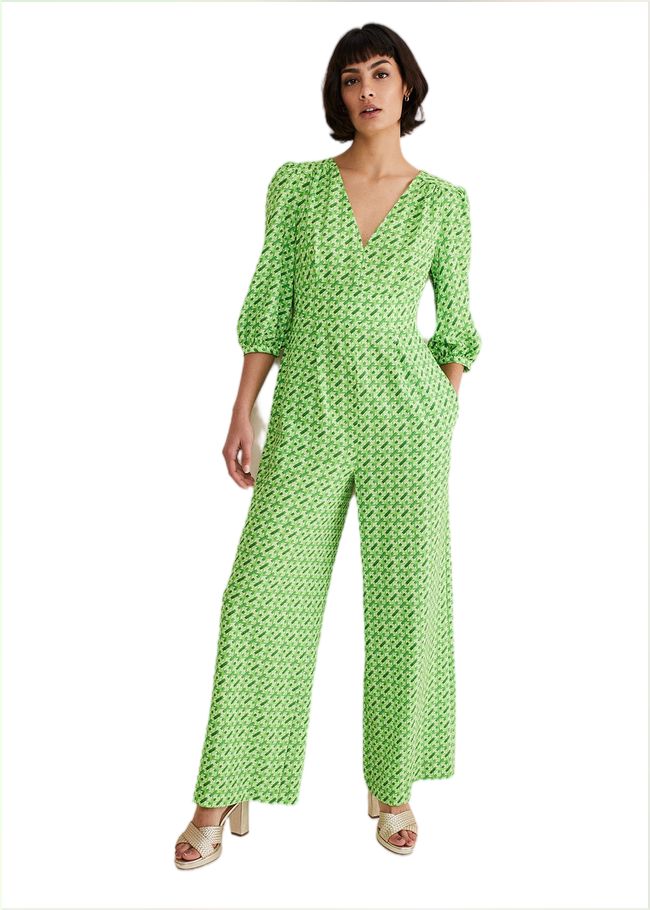  Lacey Geo Wide Leg Jumpsuit Green 221767693