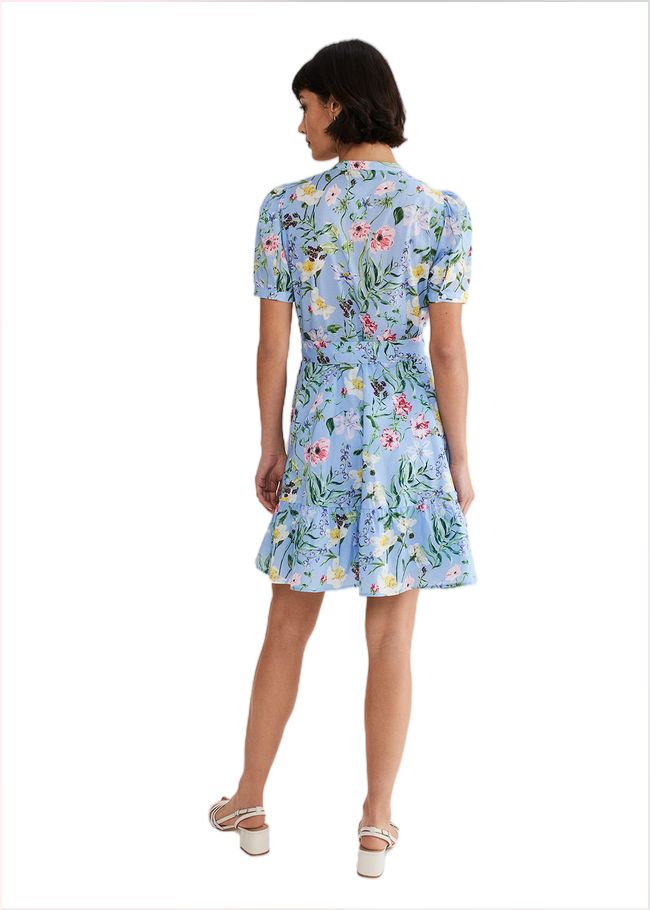  Velma Cotton Floral Mini Dress Blue 221768408