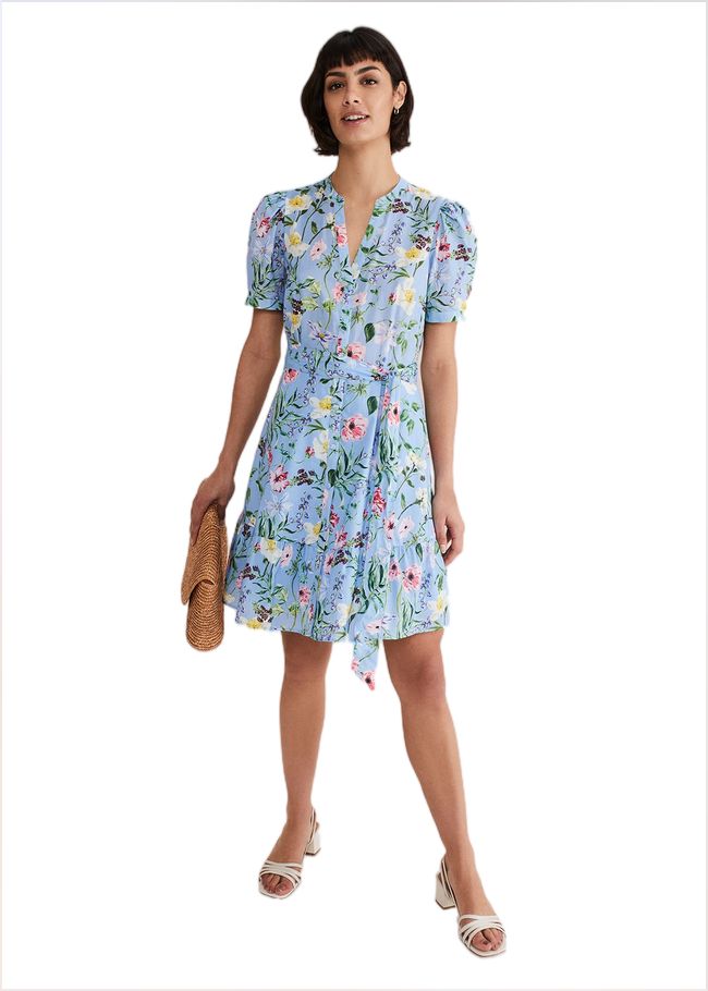  Velma Cotton Floral Mini Dress Blue 221768408